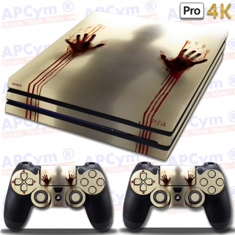 Vinilo PS4 PRO zombies manos de sangre