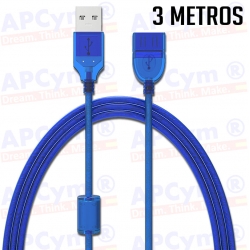 Cable 3 metros Hembra-Macho USB