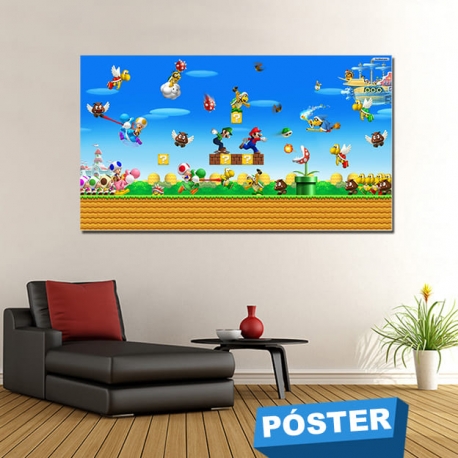 Poster Mario con Protector en Brillo
