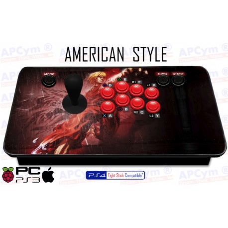 Joystick Arcade Americano Recreativa 1 Jugador para Raspberry Pi 3 y Pi 4 / PC / PS3 / MAC
