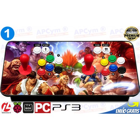 Mando Arcade USB 2 Jugadores para Raspberry Pi 3 y Pi 4 / PC / PS3 / TV BOX