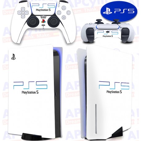 Vinilo para Consola y Mando PS5 Retro PS2 Blanca