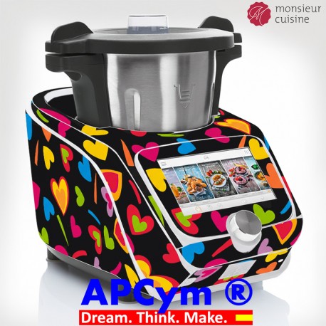 Vinilo para Monsieur Cuisine Connect Lidl Corazones de Colores