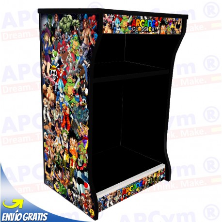 Pie / Pedestal Arcade en Negro. Mueble Recreativa para Mandos Retro o Apoyar tu Bartop