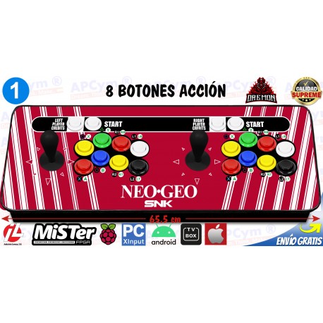 Mando Arcade USB 2 Jugadores para PC 8 Botones de Acción