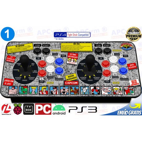 Mando Arcade USB 2 Jugadores para Raspberry Pi 3 y Pi 4 / PC / PS3 / TV BOX