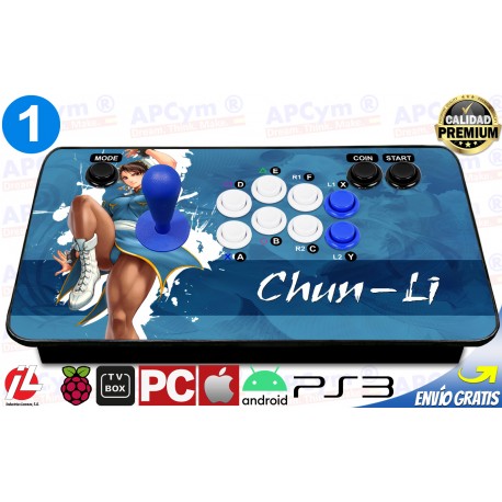 Mando Recreativa Arcade 1 Player para Raspberry Pi 3 y Pi 4 / PC / PS4 / PS3 / ANDROID